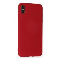 Newface iPhone XS Max Kılıf Nano içi Kadife Silikon - Kırmızı