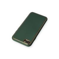 Newface iPhone 7 Kılıf Coco Deri Silikon Kapak - Yeşil