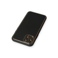 Newface iPhone 11 Pro Max Kılıf Coco Deri Silikon Kapak - Siyah