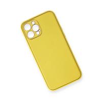 Newface iPhone 12 Pro Kılıf Coco Deri Silikon Kapak - Sarı