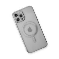 Newface iPhone 12 Pro Max Kılıf Magneticsafe Lazer Silikon - Gümüş