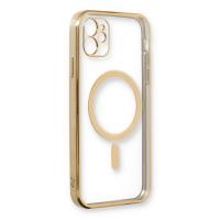 Newface iPhone 12 Kılıf Magneticsafe Lazer Silikon - Gold