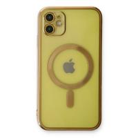 Newface iPhone 12 Kılıf Magneticsafe Lazer Silikon - Gold