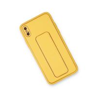 Newface iPhone X Kılıf Coco Deri Standlı Kapak - Sarı