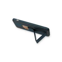 Newface iPhone X Kılıf Coco Deri Standlı Kapak - Mavi