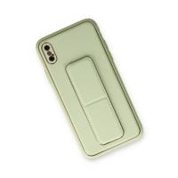 Newface iPhone X Kılıf Coco Deri Standlı Kapak - Su Yeşili