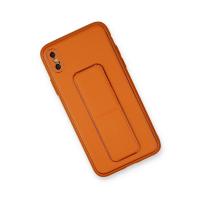 Newface iPhone X Kılıf Coco Deri Standlı Kapak - Turuncu