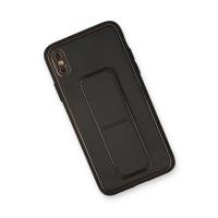 Newface iPhone XS Max Kılıf Coco Deri Standlı Kapak - Siyah