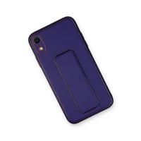 Newface iPhone XR Kılıf Coco Deri Standlı Kapak - Mor