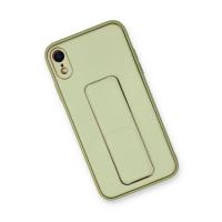 Newface iPhone XR Kılıf Coco Deri Standlı Kapak - Su Yeşili