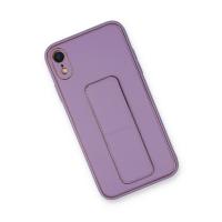 Newface iPhone XR Kılıf Coco Deri Standlı Kapak - Koyu Lila