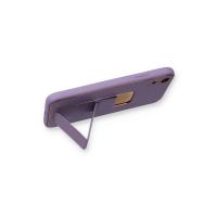 Newface iPhone XR Kılıf Coco Deri Standlı Kapak - Koyu Lila