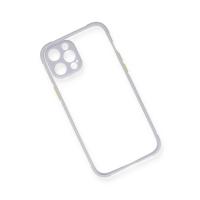 Newface iPhone 12 Kılıf Miami Şeffaf Silikon - Lila