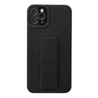 Newface iPhone 11 Pro Max Kılıf Mega Standlı Silikon - Siyah