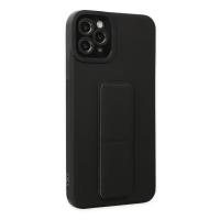 Newface iPhone 11 Pro Max Kılıf Mega Standlı Silikon - Siyah