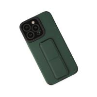 Newface iPhone 13 Pro Max Kılıf Mega Standlı Silikon - Yeşil