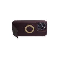 Newface iPhone 14 Pro Kılıf Merkür Magneticsafe Standlı Kapak - Derin Mor