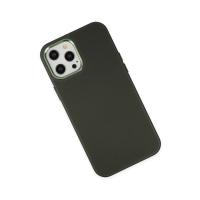 Newface iPhone 12 Pro Max Kılıf Asya Deri Silikon - Koyu Yeşil