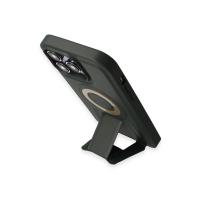 Newface iPhone 14 Pro Max Kılıf Merkür Magneticsafe Standlı Kapak - Koyu Yeşil