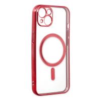 Newface iPhone 14 Plus Kılıf Magneticsafe Lazer Silikon - Kırmızı