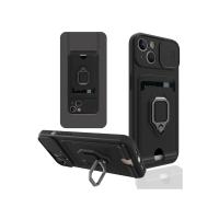 Newface iPhone 14 Plus Kılıf Zuma Kartvizitli Yüzüklü Silikon - Siyah