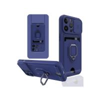 Newface iPhone 14 Pro Max Kılıf Zuma Kartvizitli Yüzüklü Silikon - Lacivert