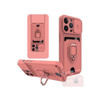 Newface iPhone 14 Pro Max Kılıf Zuma Kartvizitli Yüzüklü Silikon - Pembe