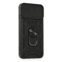 Newface iPhone 7 Kılıf Pars Lens Yüzüklü Silikon - Siyah