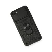 Newface iPhone 7 Kılıf Pars Lens Yüzüklü Silikon - Siyah