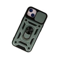 Newface iPhone 14 Kılıf Pars Lens Yüzüklü Silikon - Yeşil