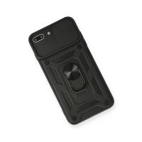 Newface iPhone 7 Plus Kılıf Pars Lens Yüzüklü Silikon - Siyah