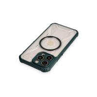 Newface iPhone 12 Pro Max Kılıf Prag Magneticsafe Kapak - Koyu Yeşil