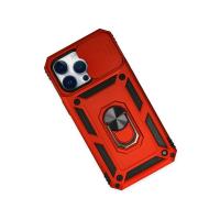 Newface iPhone 14 Pro Kılıf Pars Lens Yüzüklü Silikon - Kırmızı