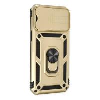 Newface iPhone 14 Pro Kılıf Pars Lens Yüzüklü Silikon - Gold