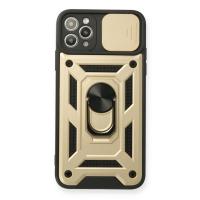 Newface iPhone 11 Pro Kılıf Pars Lens Yüzüklü Silikon - Gold