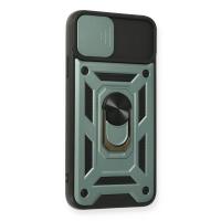 Newface iPhone 11 Pro Kılıf Pars Lens Yüzüklü Silikon - Yeşil