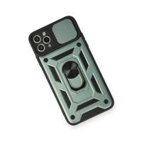 Newface iPhone 11 Pro Kılıf Pars Lens Yüzüklü Silikon - Yeşil