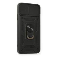 Newface iPhone 11 Pro Max Kılıf Pars Lens Yüzüklü Silikon - Siyah