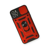 Newface iPhone 11 Pro Max Kılıf Pars Lens Yüzüklü Silikon - Kırmızı