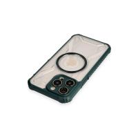 Newface iPhone 13 Pro Max Kılıf Prag Magneticsafe Kapak - Koyu Yeşil