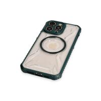 Newface iPhone 13 Pro Max Kılıf Prag Magneticsafe Kapak - Koyu Yeşil