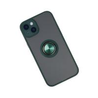 Newface iPhone 14 Kılıf Montreal Yüzüklü Silikon Kapak - Yeşil