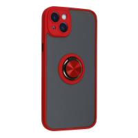 Newface iPhone 14 Kılıf Montreal Yüzüklü Silikon Kapak - Kırmızı