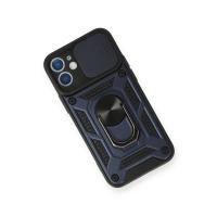 Newface iPhone 12 Mini Kılıf Pars Lens Yüzüklü Silikon - Lacivert