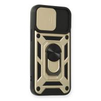 Newface iPhone 12 Mini Kılıf Pars Lens Yüzüklü Silikon - Gold