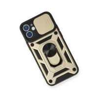 Newface iPhone 12 Mini Kılıf Pars Lens Yüzüklü Silikon - Gold