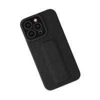 Newface iPhone 14 Pro Kılıf Mega Standlı Silikon - Siyah