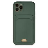 Newface iPhone 11 Pro Kılıf Kelvin Kartvizitli Silikon - Koyu Yeşil