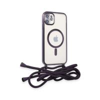 Newface iPhone 11 Kılıf Divo Lazer Askılı Magsafe Kapak - Derin Mor