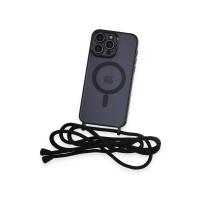 Newface iPhone 12 Pro Kılıf Divo Lazer Askılı Magsafe Kapak - Siyah